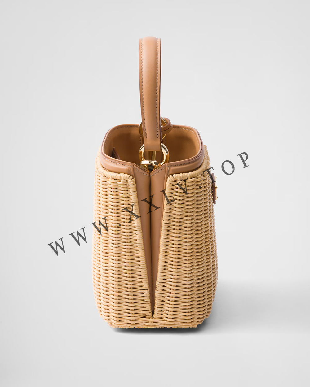 Mini wicker and leather Prada Panier bag - Image 3
