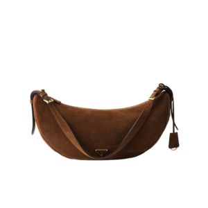 Prada Demi-lune large suede shoulder bag