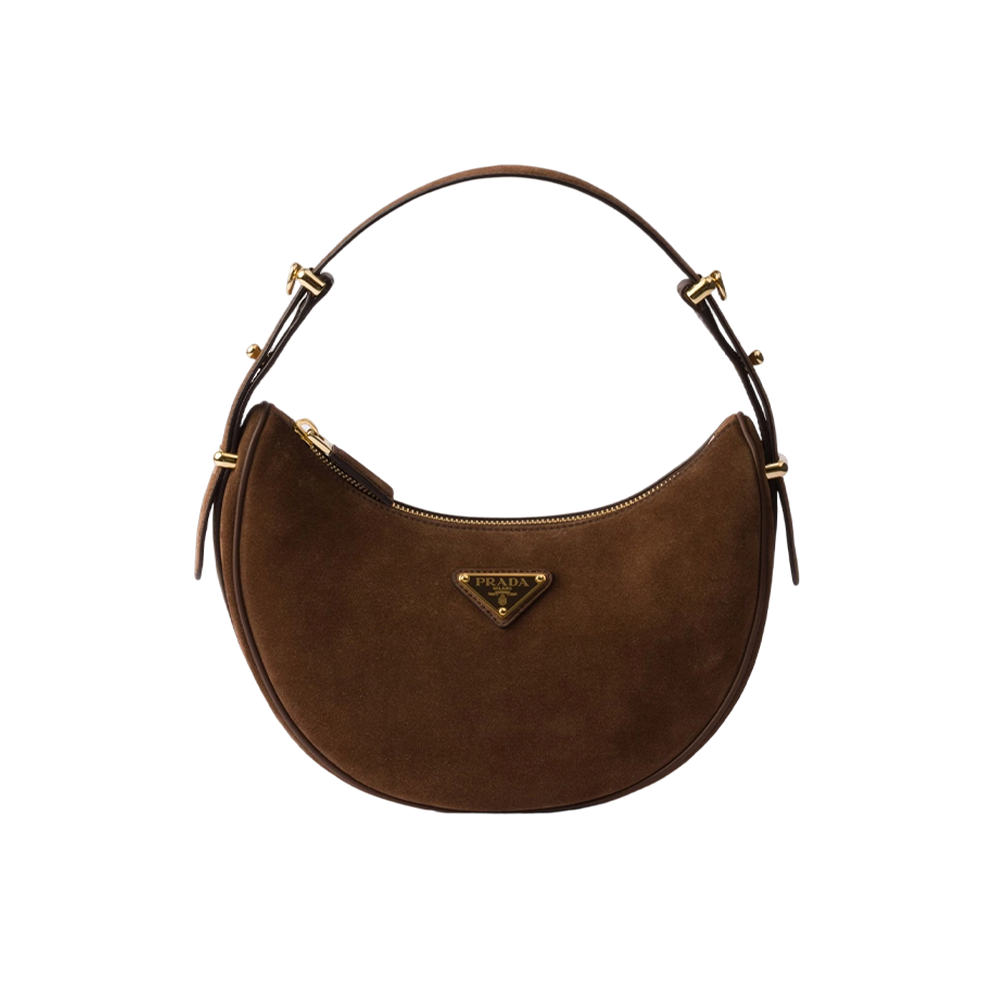 Prada Arqué suede shoulder bag 1BC194