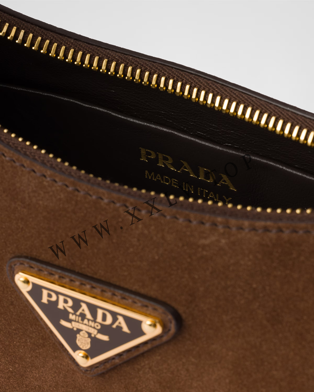 Prada Arqué suede shoulder bag 1BC194 - Image 5