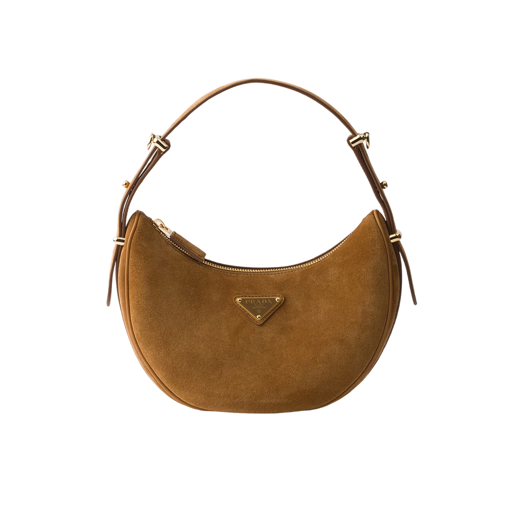 Prada Arqué suede shoulder bag 1BC194