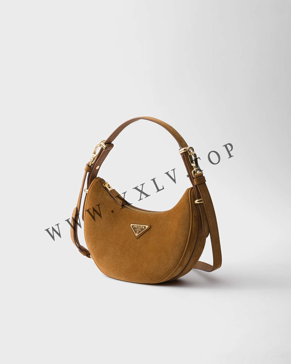 Prada Arqué suede shoulder bag 1BC194 - Image 5