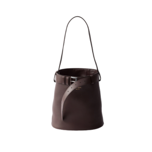 Prada Buckle leather bucket bag with belt