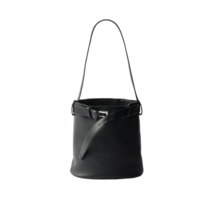 Prada Buckle leather bucket bag with belt