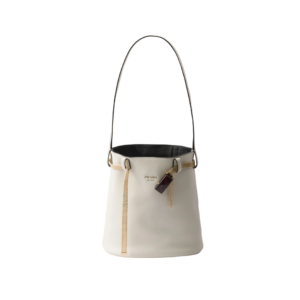 Prada Buckle leather bucket bag with jeweled belt