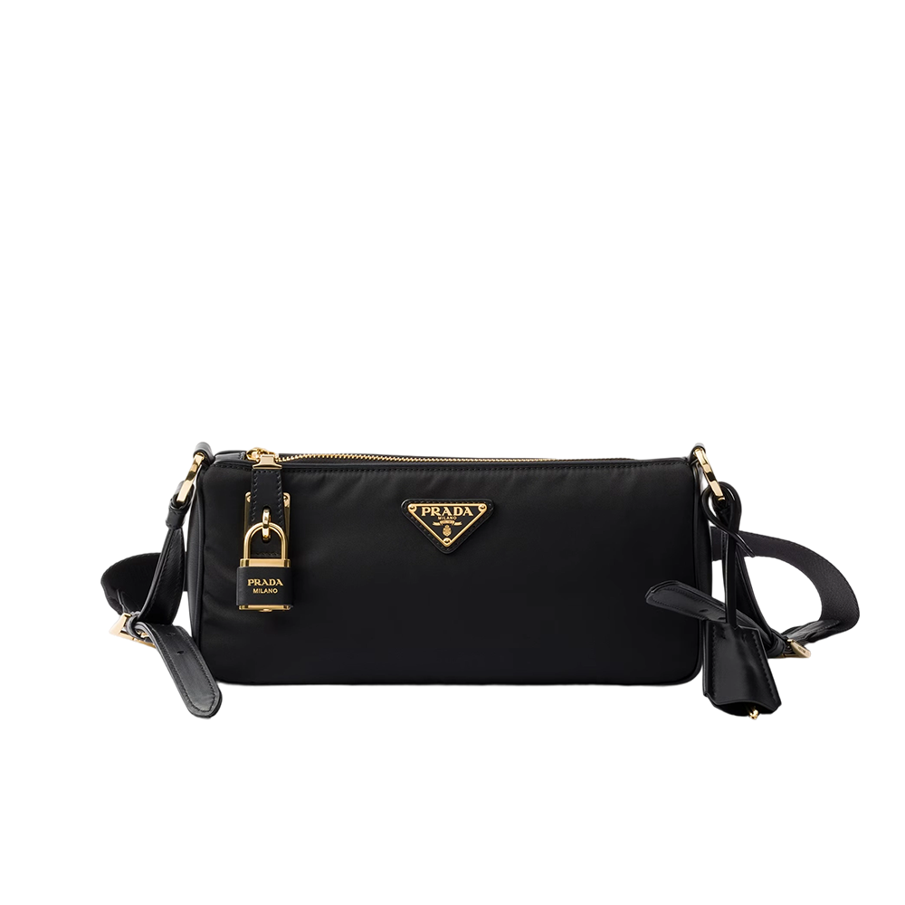 Small Re-Nylon and leather shoulder bag