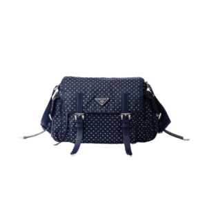 Re-Nylon shoulder bag with studs