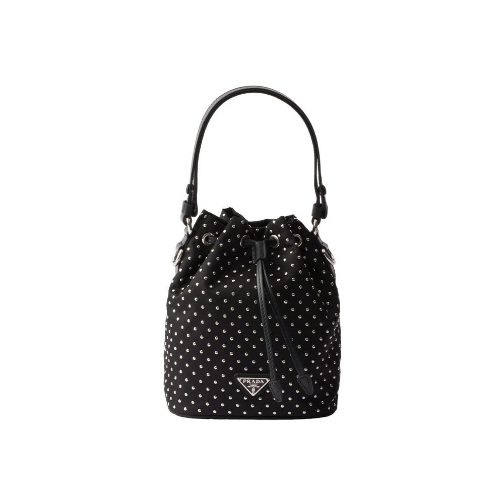 Re-Nylon mini-bag with studs