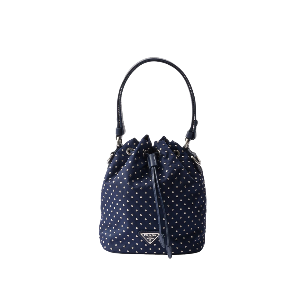 Re-Nylon mini-bag with studs