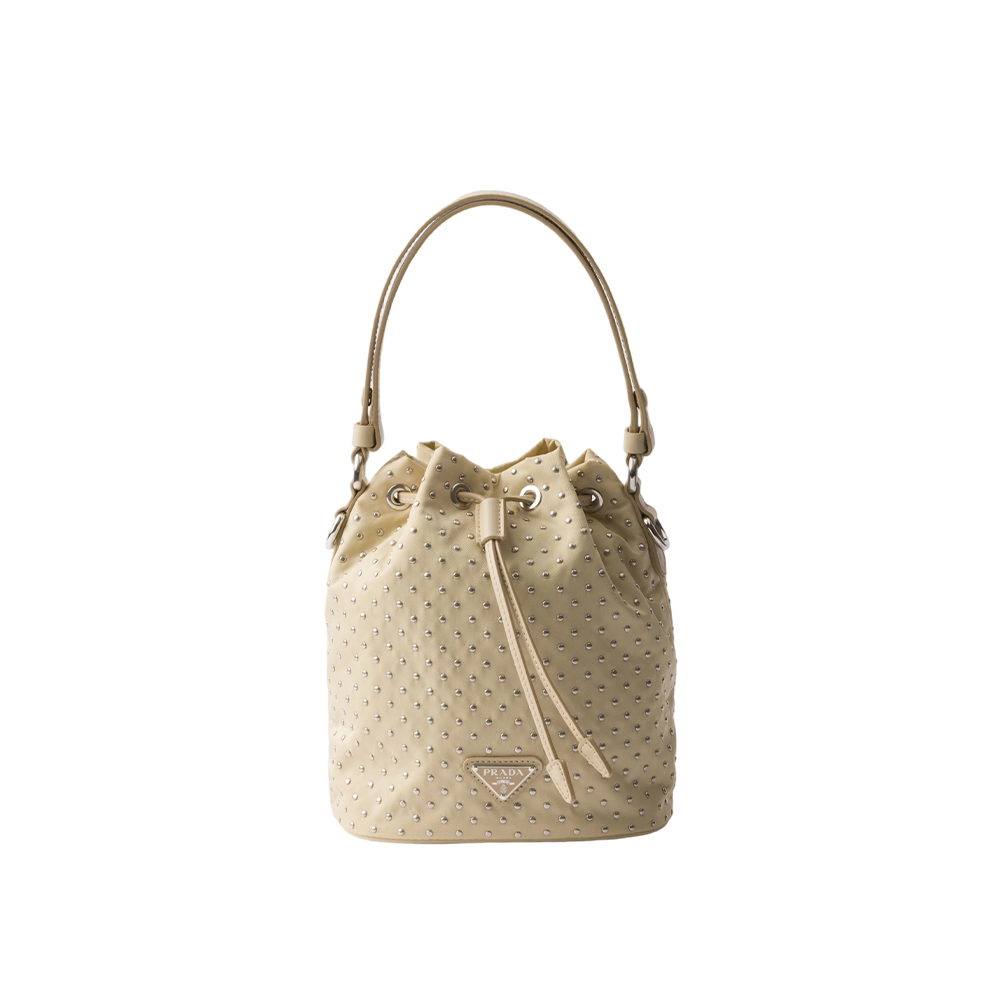 Re-Nylon mini-bag with studs