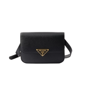 Saffiano leather flap shoulder bag