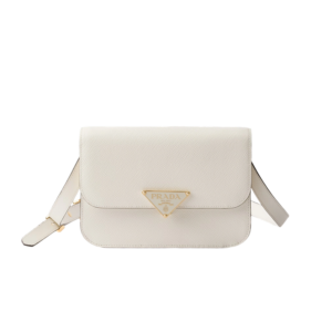 Saffiano leather flap shoulder bag