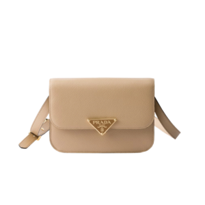 Saffiano leather flap shoulder bag
