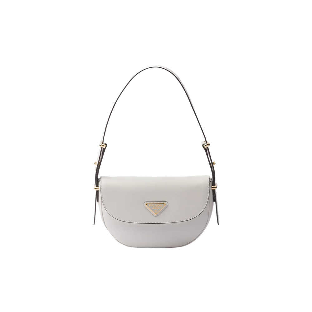 Prada Arqué leather shoulder bag with flap