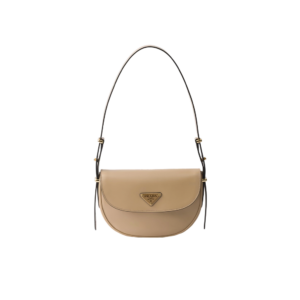 Prada Arqué leather shoulder bag with flap