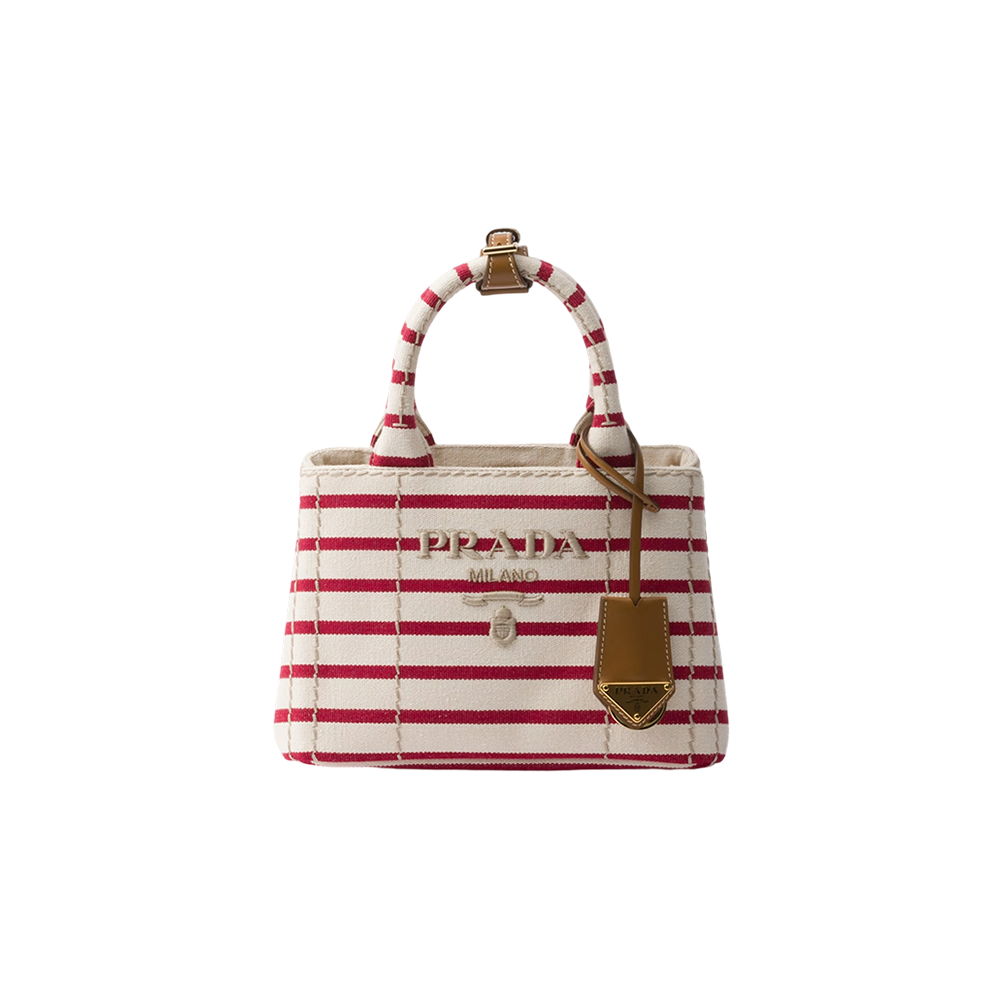 Prada Jardinière striped cotton canvas mini-bag