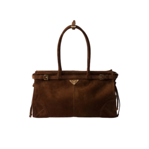Prada Bonnie large suede handbag
