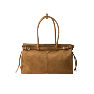 Prada Bonnie large suede handbag