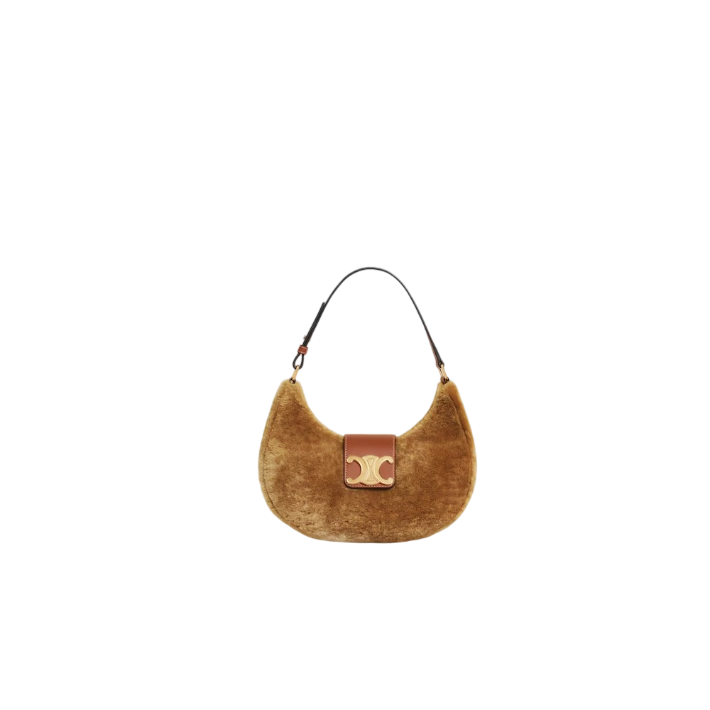MEDIUM AVA TRIOMPHE BAG in SUEDE CALFSKIN AND SHEARLING