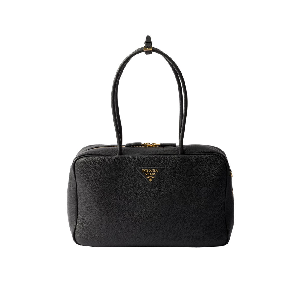 Large leather top-handle bag