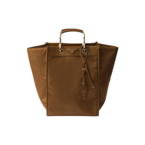 Large Re-Nylon and leather tote bag