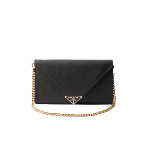 Saffiano leather envelope clutch