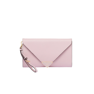Saffiano leather envelope clutch