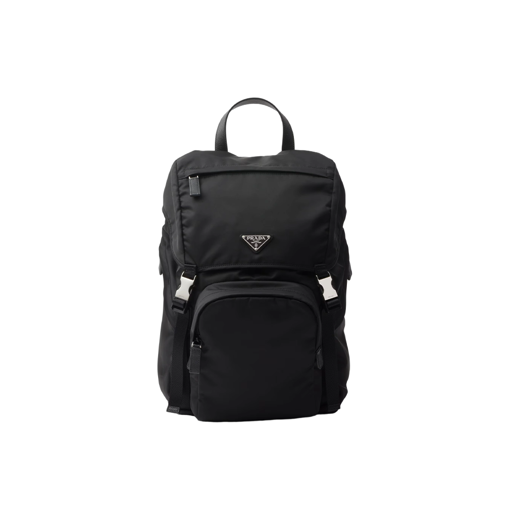 Re-Nylon and Saffiano leather backpack