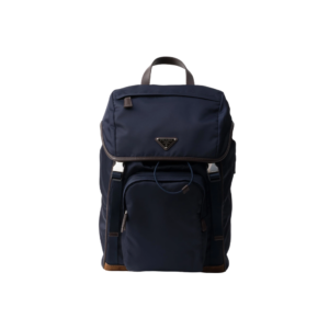 Re-Nylon and leather backpack