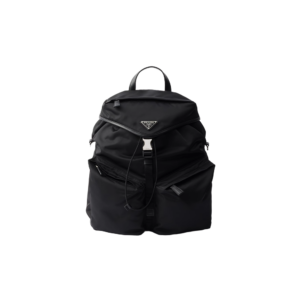 Re-Nylon and leather backpack