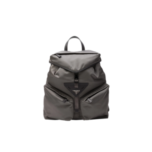 Re-Nylon and leather backpack