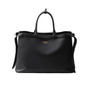 Prada Buckle leather handbag with double belt