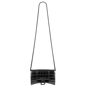 Women's Hourglass Wallet On Chain in Black