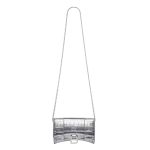 Women's Hourglass Wallet On Chain in Silver