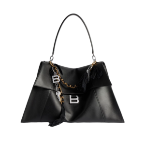 Women's Hourglass Soft Handbag Large in Black