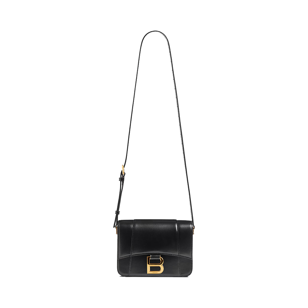 Women's Hourglass Flap Bag Small in Black