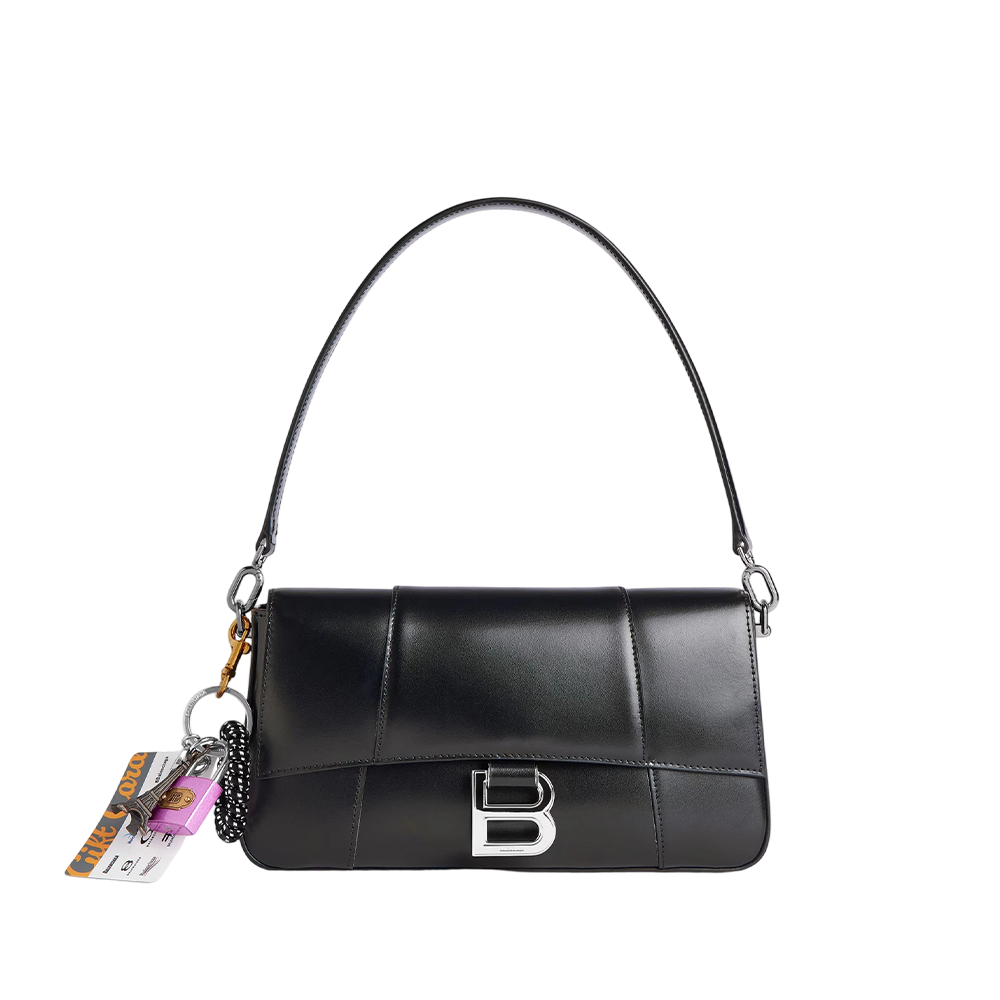 Women's Hourglass Sling Bag Medium With Charms in Black