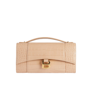Women's Hourglass Pochette With Chain in Nude