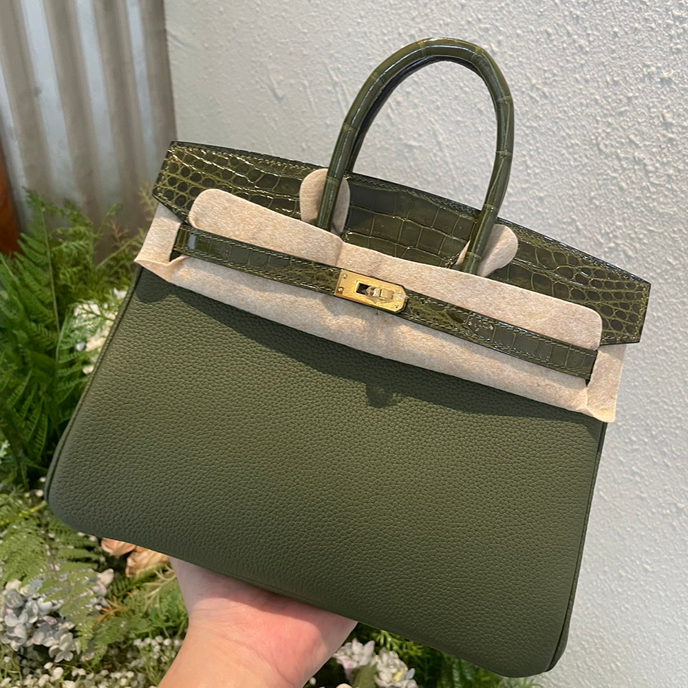 Birkin 30*22*16cm Pure hand work American alligator skin 25#35#40#all support customization