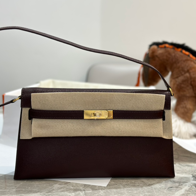 HERMES KELLY ELAN VEAU MADAME ETOUPE SILVER HARDWARE (28*15*5cm)