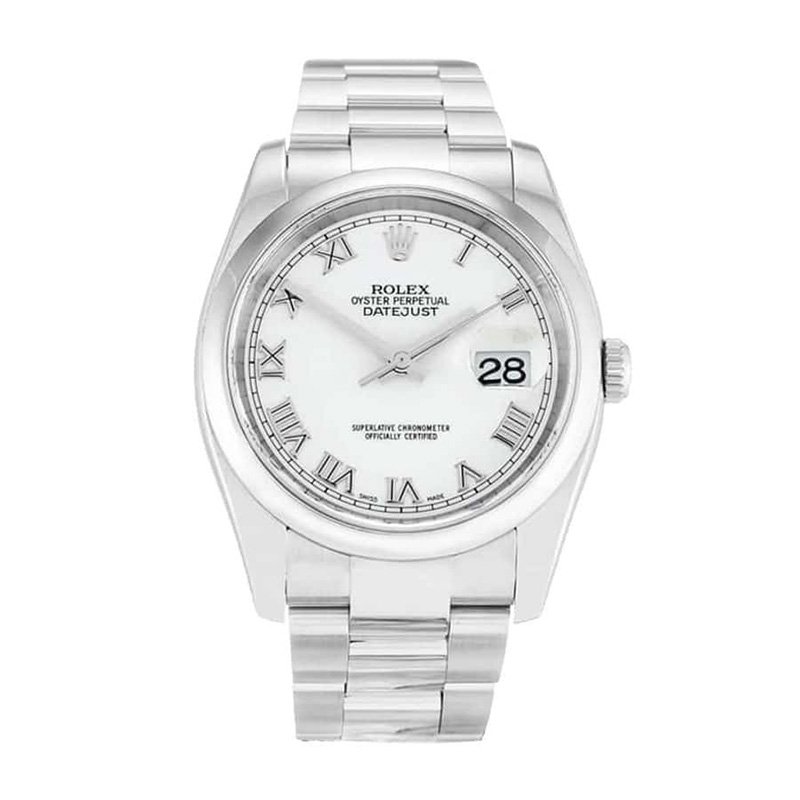 rolex oyster perpetual datejust white dial 116200
