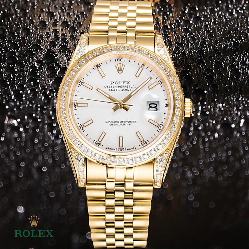 rolex journal 41mm calibre 3255 over 800 diamonds