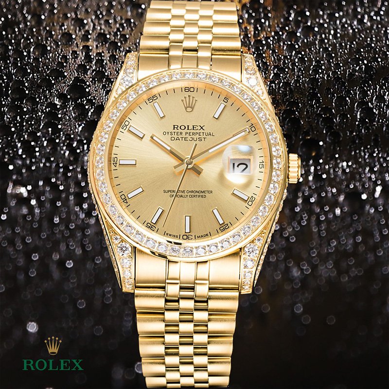 rolex journal 41mm calibre 3255 over 800 diamonds
