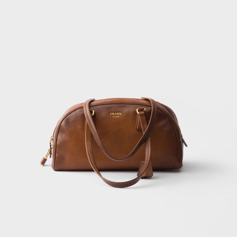 Prada Bowling medium top-handle leather bag