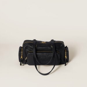 Pocket washed nappa leather bag