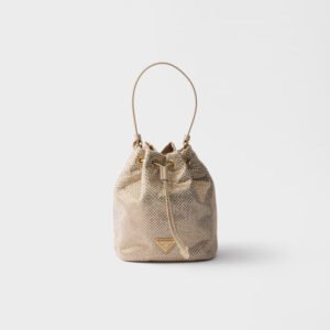 Mini crystal-studded satin bag
