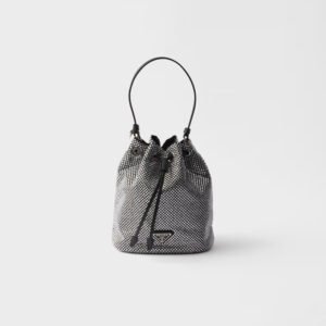 Mini crystal-studded satin bag