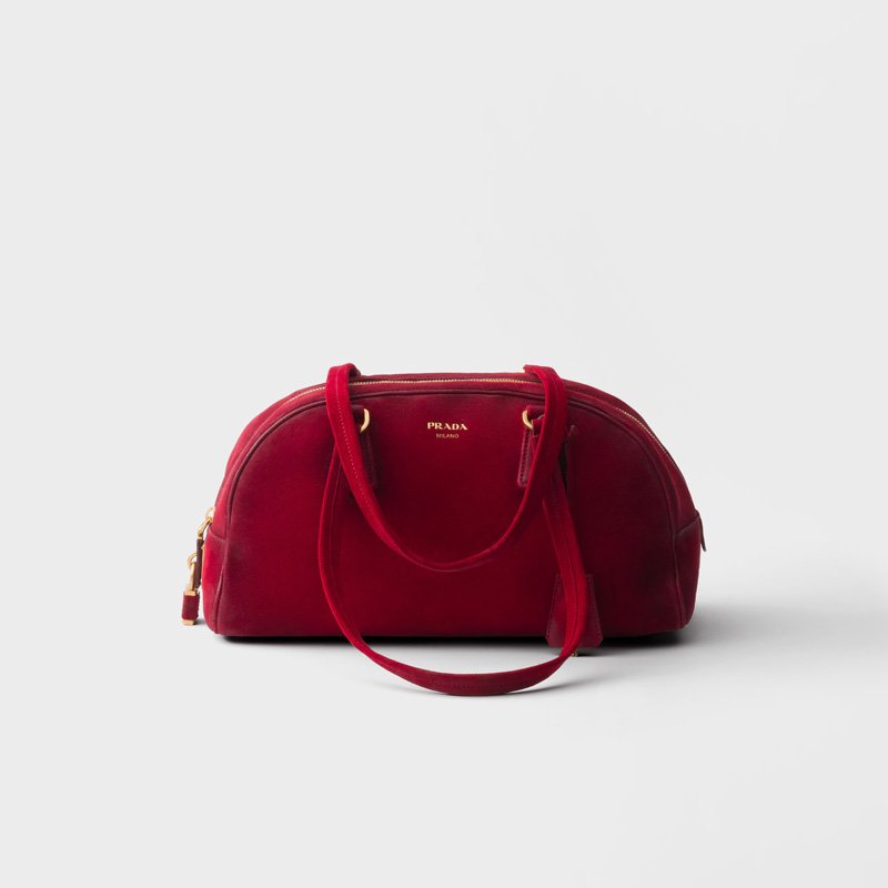 Prada Bowling medium suede bag