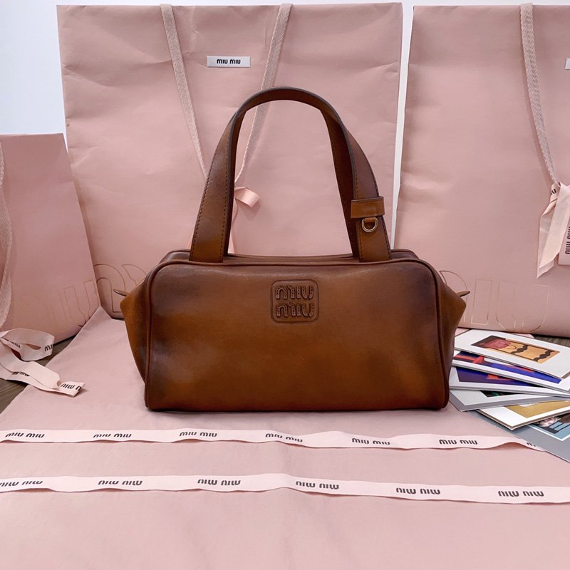 Leather top-handle bag