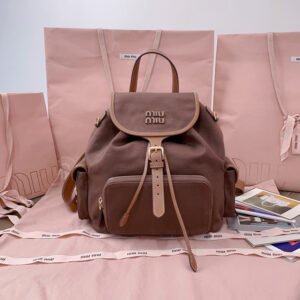 Canvas and leather backpack
